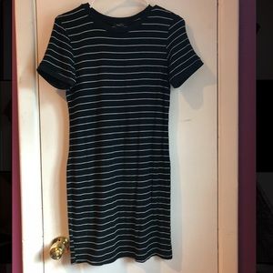 black white stripped dress